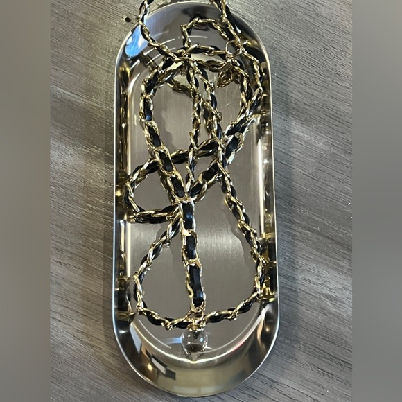 Faux leather Chain BELT with Semi Precious & Gold Tone *FIRM PRICE - Picture 1 of 1